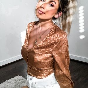 Leopard Print Peplum Blouse